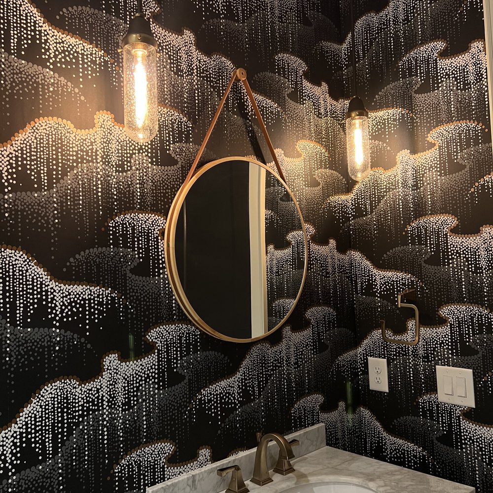 H & S Lumber Co accent wall wallpaper installation in Charlotte NC